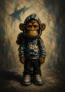 Bape Style Camo Monkey Character