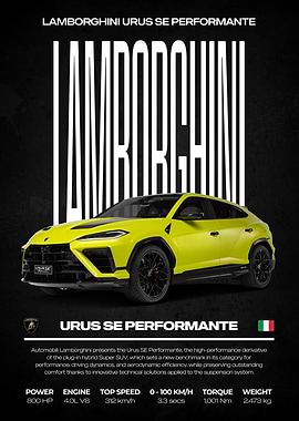 Lamborghini Urus SE Performante Poster