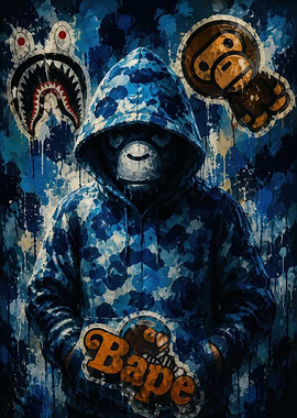 Bape Camo Monkey Streetwear Art