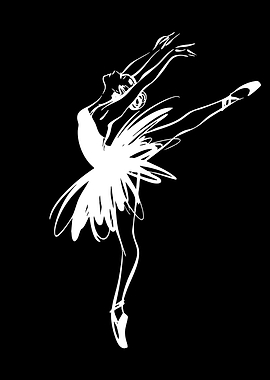 Minimalist White Ballerina Silhouette