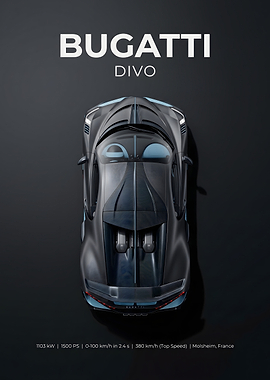 Bugatti Divo Top View Poster