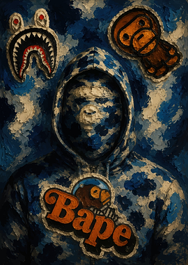 Bape Camo Hoodie Oil Painting