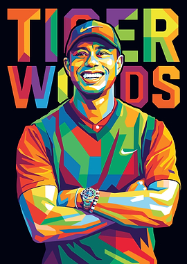 Tiger Woods Pop Art Portrait