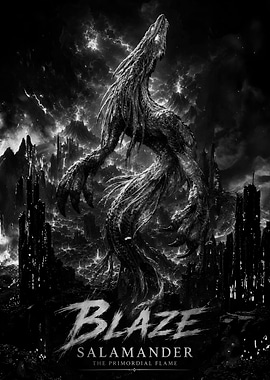 Blaze Salamander Primordial Flame Poster