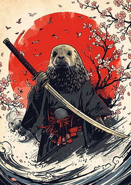 Samurai Seal Warrior with Katana