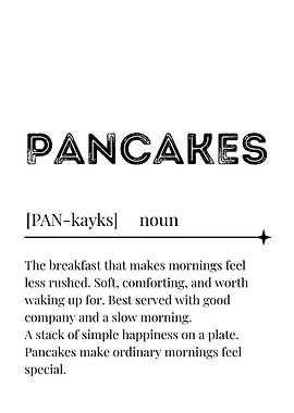 Pancakes Definition Wall Art