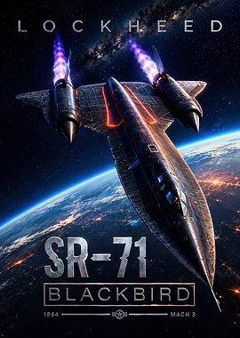 Lockheed SR-71 Blackbird Space Flight Poster