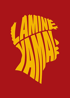 Lamine Yamal Typography Portrait