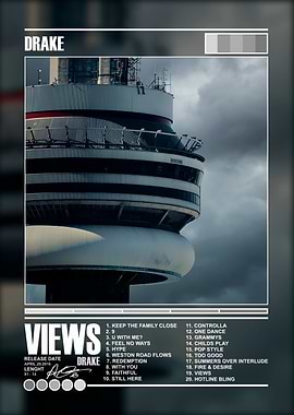 Drake Views Album Cover Poster