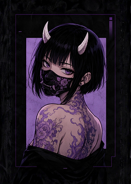 Anime Oni Mask Tattoo