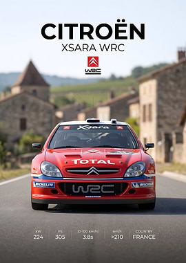 Citroën Xsara WRC Rally Car Poster