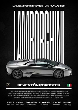 Lamborghini Reventón Roadster Poster