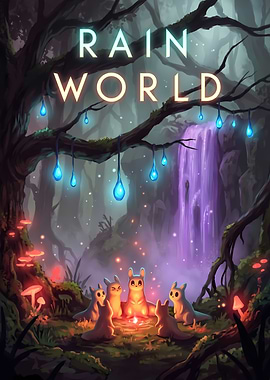 Rain World Slugcat Campfire Scene