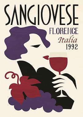 Vintage Sangiovese Wine Poster
