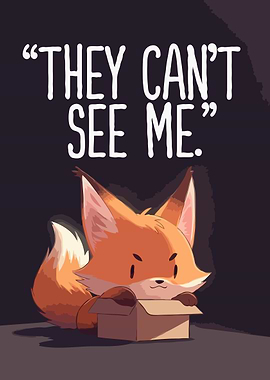 Cute Fox Hiding in a Box