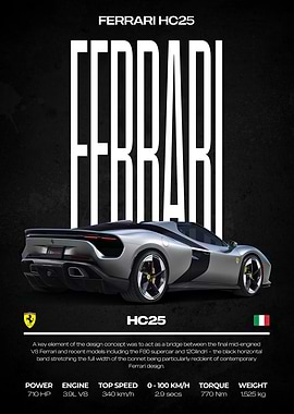 Ferrari HC25 Car Poster