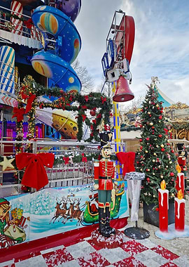 Festive Christmas Fairground Nutcracker Display
