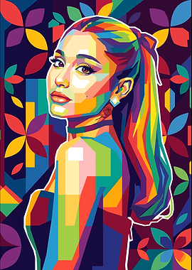 Ariana Grande WPAP Pop Art Portrait