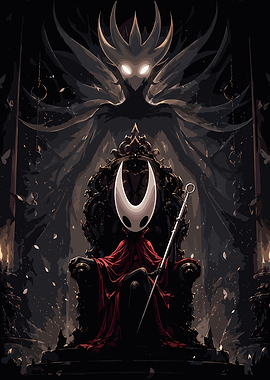 Hornet on Throne Hollow Knight Art