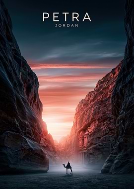 Petra Jordan Travel Poster