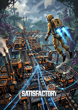 Satisfactory Game Industrial Factory Poster