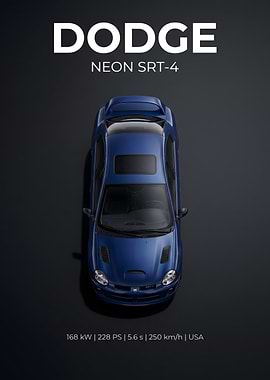 Dodge Neon SRT-4 Minimalist Poster