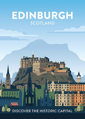 Edinburgh Scotland Travel Poster