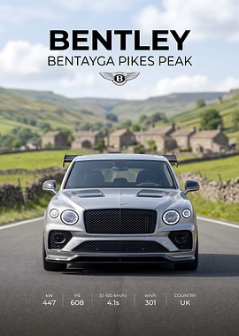 Bentley Bentayga Pikes Peak Poster