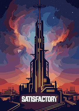 Satisfactory Game Space Elevator Poster