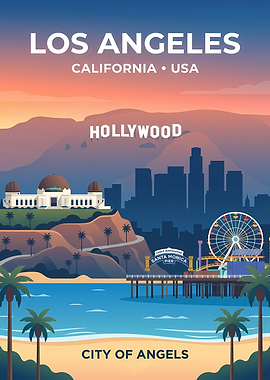 Los Angeles Travel Poster