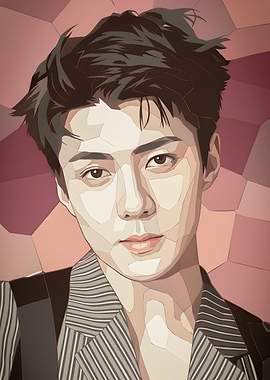 Sehun EXO Low Poly Portrait