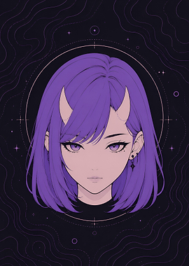 Anime Demon Girl Portrait