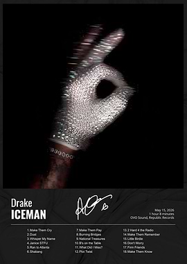 Drake ICEMAN Album Cover Poster