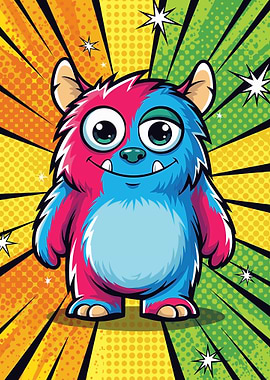 Cute Colorful Pop Art Monster