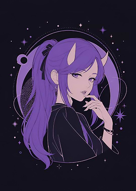 Anime Girl with Horns