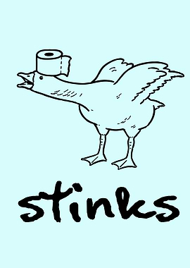 Funny Goose with Toilet Paper