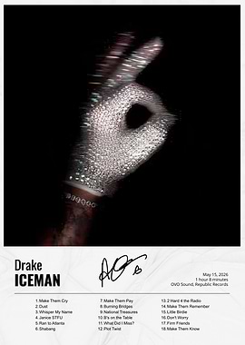 Drake ICEMAN Album Cover Poster