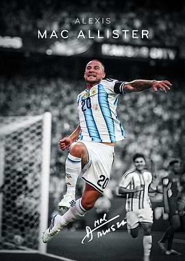 Mac Allister Argentina Soccer Poster