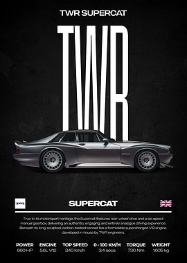 TWR Supercat Sports Car Poster