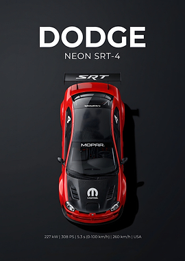Dodge Neon SRT-4 Racing Poster