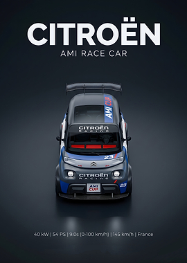 Citroen Ami Race Car Poster