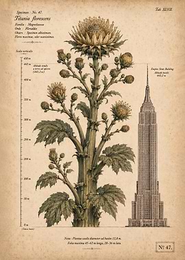 Vintage Botanical Giant Flower Chart