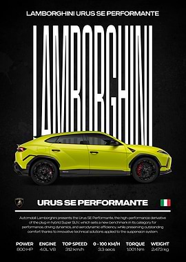 Lamborghini Urus SE Performante Poster