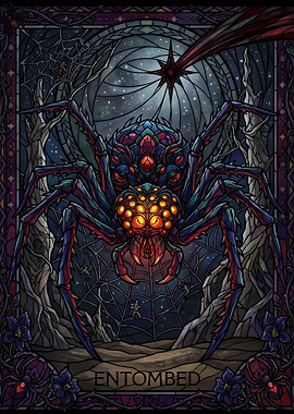 Entombed Stained Glass Spider Art