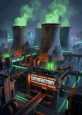 Satisfactory Game Industrial Factory Art