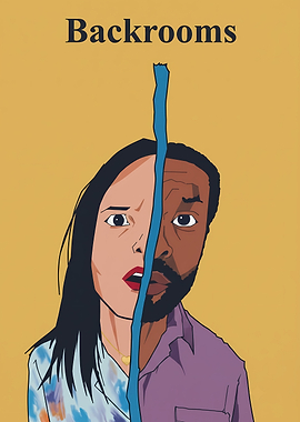 Backrooms Split Face Illustration
