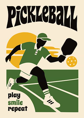 Retro Pickleball Sport Poster