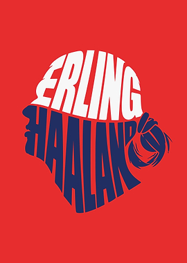 Erling Haaland Typography Portrait
