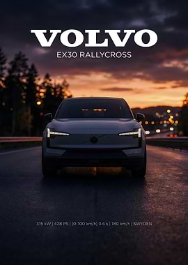 Volvo EX30 Rallycross Sunset Poster