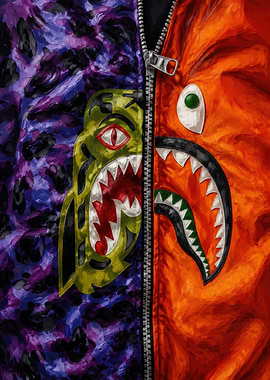 BAPE Shark Hoodie Split Design